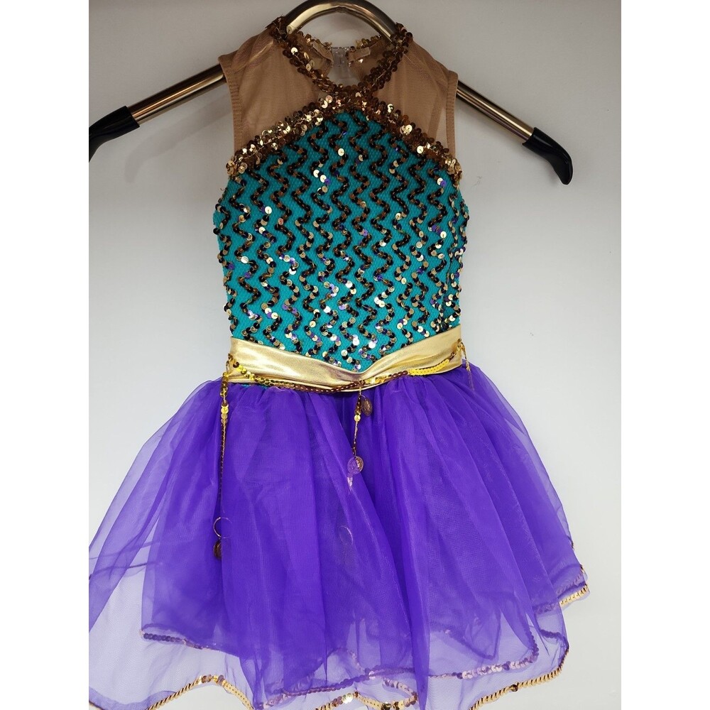 Wish Come True Dance Costume W/Headpiece Curtain Time Med Child 8-10 Halloween